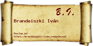 Brandeiszki Iván névjegykártya